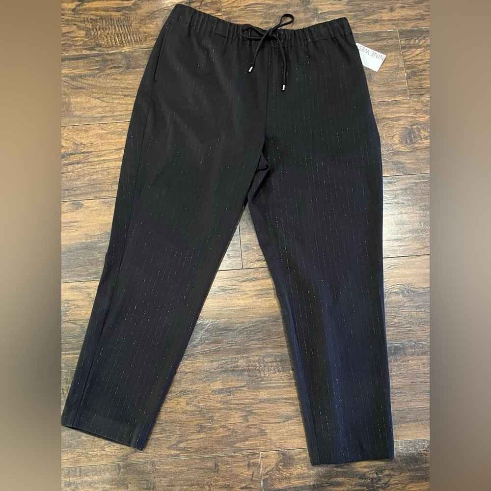 Nine West Black Pinstripe Trousers